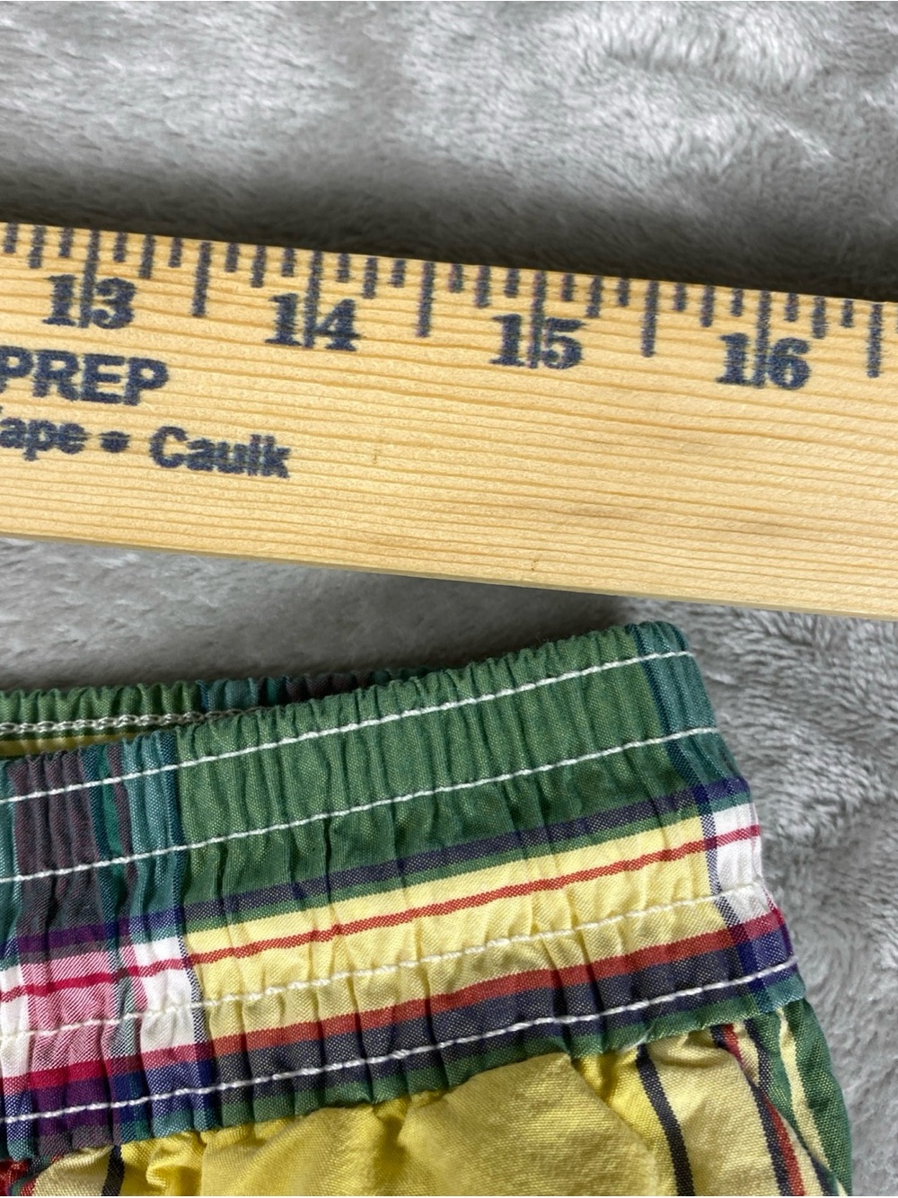 Polo by Ralph Lauren Yellow Multicolor Madras Plaid Swim Shorts Mesh Lined - Picture 6 of 11